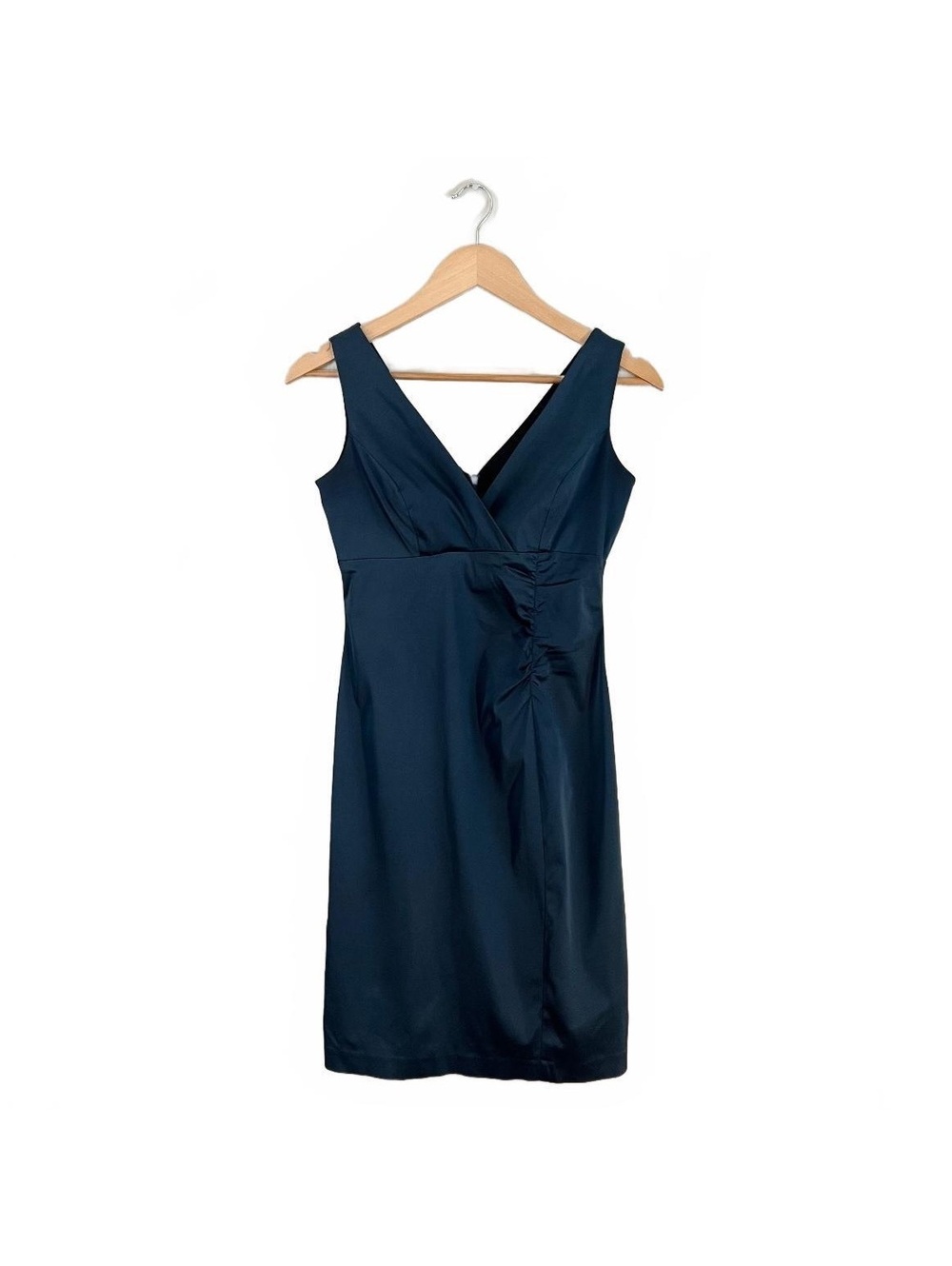 2000’s Donna Rico Blue Satin Sheath Elegant Cocktail Dress